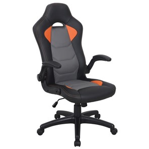 Офисное кресло BRABIX "Skill GM-005", откидные подлокотники, экокожа, черное/оранжевое, 532495 в Черкесске
