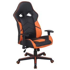 Офисное кресло BRABIX "Storm GM-006", регулируемые подлокотники, экокожа, черное/оранжевое, 532502 в Черкесске