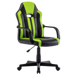 Офисное кресло BRABIX "Stripe GM-202", экокожа, черное/зеленое, 532511 в Черкесске