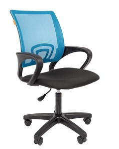 Офисное кресло CHAIRMAN 696 black LT, голубое в Черкесске