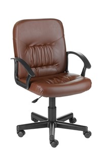 Кресло офисное Чат кожзам коричневый в Черкесске