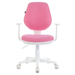 Кресло компьютерное Brabix Fancy MG-201W (с подлокотниками, пластик белый, розовое) 532409 в Черкесске