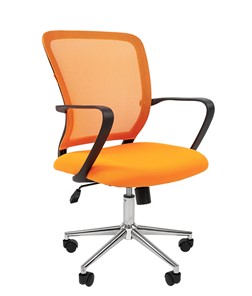 Кресло компьютерное CHAIRMAN 698 CHROME new Сетка TW-66 (оранжевый) в Черкесске