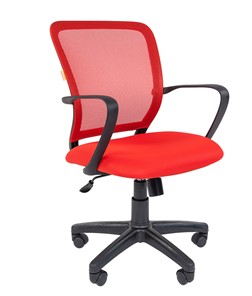Кресло компьютерное CHAIRMAN 698 black TW-69, ткань, цвет красный в Черкесске