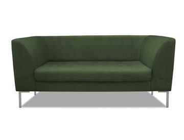 Офисный диван мягкий Сиеста 2-местный, ткань Сахара / зеленая С39 в Черкесске
