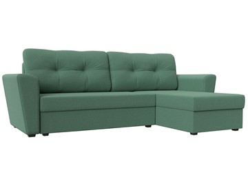 Угловой диван для гостиной Амстердам Лайт, Амур зеленый (рогожка) в Черкесске