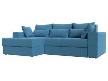 Угловой диван с оттоманкой Майами, Амур голубой (Рогожка) в Черкесске
