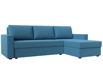Угловой диван с оттоманкой Траумберг Лайт, Амур голубой (Рогожка) в Черкесске