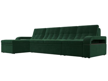 Угловой раскладной диван Лига-035 Лонг, Зеленый (Велюр) в Черкесске