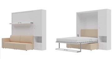 Кровать подъемная Кровать-трансформер Smart (КД 1400+ШП), шкаф правый, левый подлокотник в Черкесске