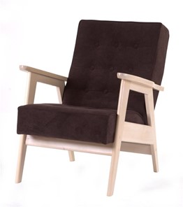 Кресло Ретро (беленый дуб / RS 32 - коричневый) в Черкесске