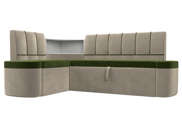 Кухонный диван Тефида, Зеленый\Бежевый (Микровельвет) в Черкесске