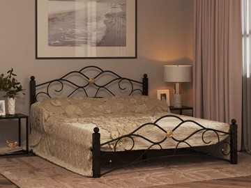 Кровать 2-спальная Гарда 3, 160х200, черная в Черкесске