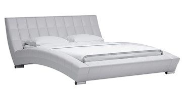 Кровать спальная Оливия 160 арт. Марика 483 к/з (белый) с основанием в Черкесске