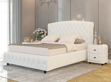 Спальная кровать Salvatore Grand 200x200, Экокожа (Белый) в Черкесске