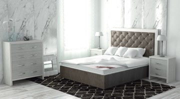 Кровать с механизмом 2-спальная Сарма Манхэттен 160х200 (с коробом), высота спинки - 140 см в Черкесске