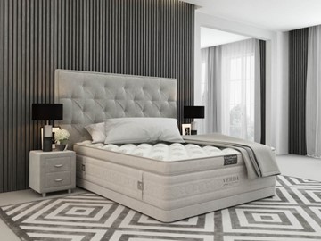 Двуспальная кровать Classic Compact/Basement 180х200, Флок (Велсофт Серый) в Черкесске