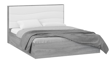 Кровать с мягкой спинкой Миранда тип 1 (Дуб Гамильтон/Белый глянец) в Черкесске