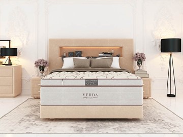 Спальная кровать Smart Compact/Podium M 160х200, Флок (Велсофт Бежевый) в Черкесске