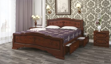 Кровать с выкатными ящиками Карина-6 (Орех) 180х200 в Черкесске