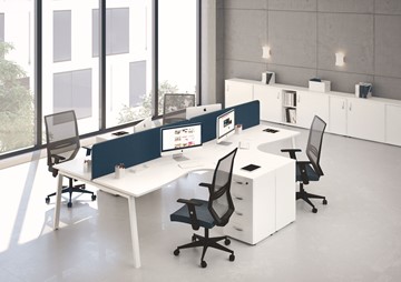 Офисный комплект мебели А4 (металлокаркас TRE) белый премиум / металлокаркас белый в Черкесске