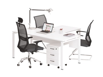 Офисный комплект мебели А4 (металлокаркас UNO) белый премиум / металлокаркас белый в Черкесске