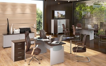 Мебель для персонала OFFIX-NEW для двух сотрудников и руководителя в Черкесске