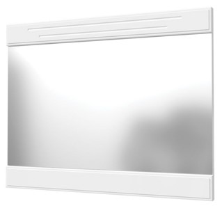 Навесное зеркало Олимп с декоративными планками (белый) в Черкесске