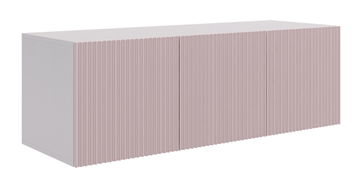 Антресоль трехдверная Зефир 119.01 (белое дерево/пудра розовая (эмаль)) в Черкесске