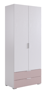 Двухдверный шкаф Зефир 108.01 (белое дерево/пудра розовая (эмаль)) в Черкесске