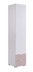Шкаф-пенал с ящиками Зефир 107.01 (белое дерево/пудра розовая (эмаль)) в Черкесске