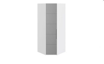 Распашной угловой шкаф Наоми с зеркальной левой дверью, цвет Белый глянец СМ-208.07.07 L в Черкесске