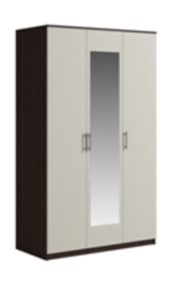 Шкаф 3 двери Genesis Светлана, с зеркалом, венге/дуб молочный в Черкесске