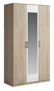 Шкаф 3 двери Genesis Светлана, с зеркалом, белый/дуб сонома в Черкесске