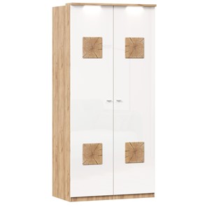 Шкаф двухстворчатый Фиджи с декоративными накладками 659.237, цвет белый в Черкесске