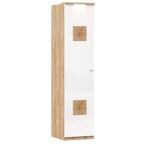 Шкаф одностворчатый с декор. накладками Фиджи 659.225, белый в Черкесске