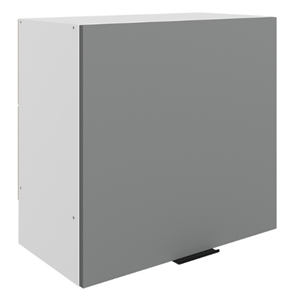 Шкаф навесной под вытяжку Стоун L600 Н566 (1 дв. гл.) (белый/оникс софттач) в Черкесске