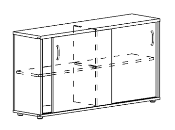 Шкаф-купе низкий Albero, для 2-х столов 60 (124,4х36,4х75,6) в Черкесске