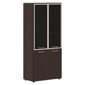 Шкаф комбинированный с дверьми в алюминиевой рамке DIONI Венге DHC 85.7  (850х430х1930) в Черкесске