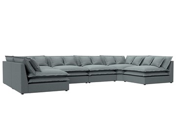 Большой П-образный диван Лига-040, Амур серый (рогожка) в Черкесске