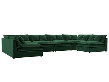 Большой П-образный диван Лига-040, Зеленый (велюр) в Черкесске