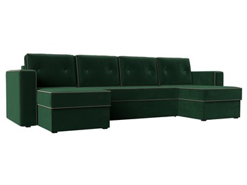 П-образный диван Принстон, Зеленый\Коричневый (Велюр) боннель в Черкесске