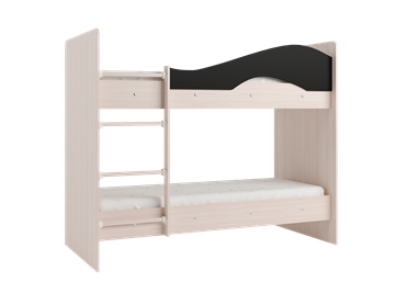 Детская  двухъярусная кровать Мая с 2 ящиками на щитах, корпус Млечный дуб, фасад Венге в Черкесске - предосмотр 3