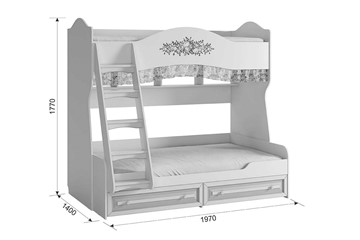 Детская двухэтажная кровать Алиса (1974х1404х1765) в Черкесске - предосмотр 4