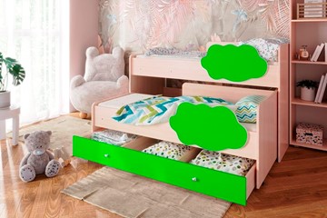 Детская двухэтажная кровать Соник 1.6 с ящиком, Лайм в Черкесске