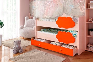 Двухэтажная детская кровать Соник 1.6 с ящиком, Оранжевый в Черкесске