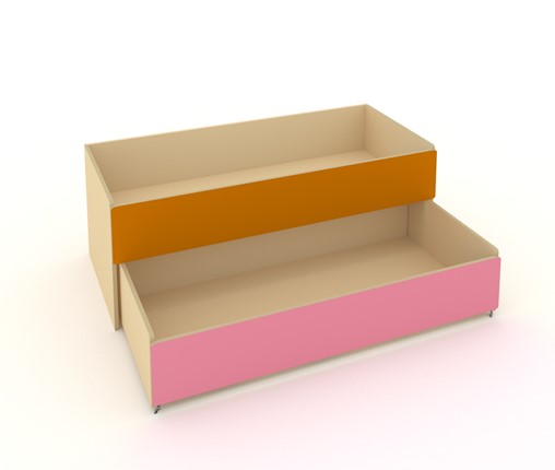 Кровать в детскую 2-х уровневая КД-2, Беж + Оранжевый + Розовый в Черкесске - изображение
