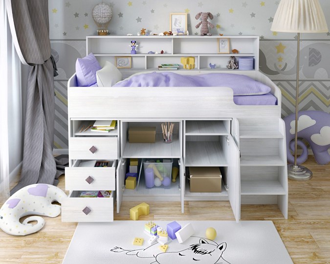Детская кровать-чердак Малыш-5, цвет Винтерберг в Черкесске - изображение 3