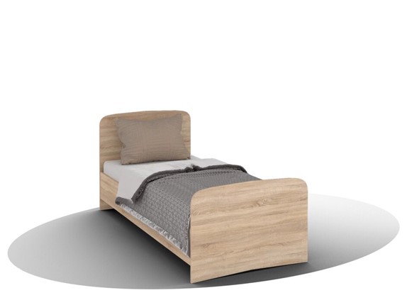 Кровать детская  ВЕГА Кровать Кр-08 900 с плоским основанием (Сонома) в Черкесске - изображение