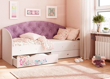 Кровать детская односпальная Эльза без бортика, Фиолетовый (латы) в Черкесске